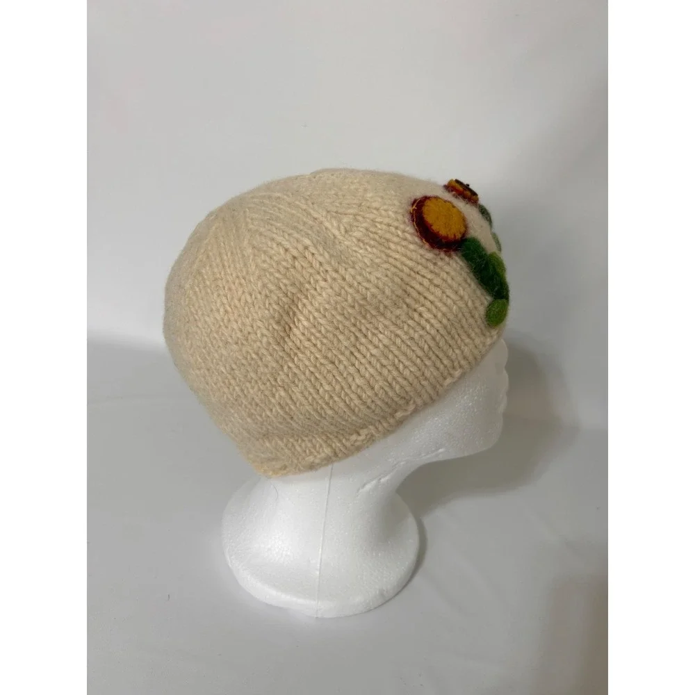 Ambler Mountain Floral Wool Hat Beanie Womens or Kids Embroidered